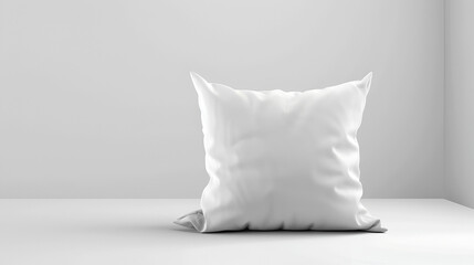 Soft white  pillow isolated on white background. generative ai 