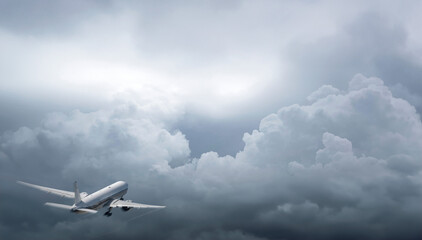 하늘, 구름, 비행기, 컨셉, 여행, 떠나다, 공항, 추억