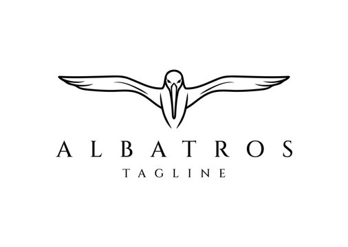 Albatros logo design vector icon flat illustration