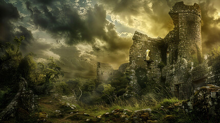 Ancient Castle Ruins .. - obrazy, fototapety, plakaty