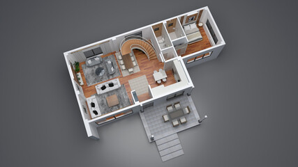 First Floor - 3D Interior Plan - View 02
