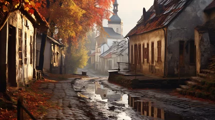 Schilderijen op glas Ancient Vitebsk in the autumn .. © Natia