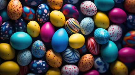 Foto op Plexiglas colorful easter eggs background © tetxu
