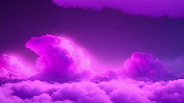 Against a backdrop of deep purple clouds the artificial glow of a digital advertit stands out almost as if it is trying to outshine the natural beauty around it.