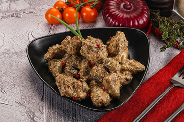 Beef liver with cream sauce