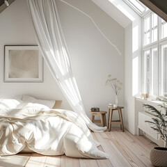 Fototapeta na wymiar scandinavian style bedroom interior design