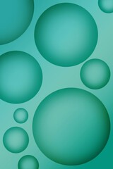 Illustration of Teal Blue 3D Various Sized Spheres for Abstract Background