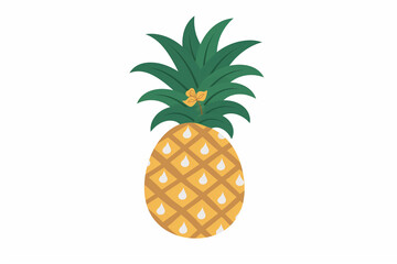 A cartoon pineapple with a yellow and green color
