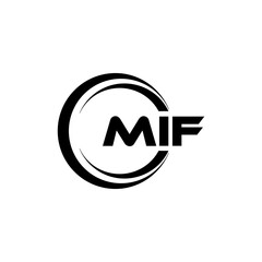 MIF letter logo design with white background in illustrator, cube logo, vector logo, modern alphabet font overlap style. calligraphy designs for logo, Poster, Invitation, etc. - obrazy, fototapety, plakaty