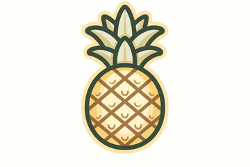 A pineapple is shown in a white background