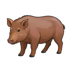 Obraz premium Wild Boar Hand Drawn Cartoon Style Illustration