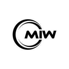 MIW letter logo design with white background in illustrator, cube logo, vector logo, modern alphabet font overlap style. calligraphy designs for logo, Poster, Invitation, etc.