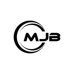 MJB letter logo design with white background in illustrator, cube logo, vector logo, modern alphabet font overlap style. calligraphy designs for logo, Poster, Invitation, etc.