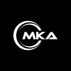 MKA letter logo design with black background in illustrator, cube logo, vector logo, modern alphabet font overlap style. calligraphy designs for logo, Poster, Invitation, etc.