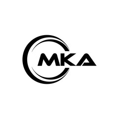 MKA letter logo design with white background in illustrator, cube logo, vector logo, modern alphabet font overlap style. calligraphy designs for logo, Poster, Invitation, etc.