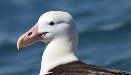 Fototapeta na wymiar An Albatross With Its Feathers Gleaming In The Sun