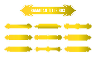 Ramadan Title Box, Text Box, Islamic banner set