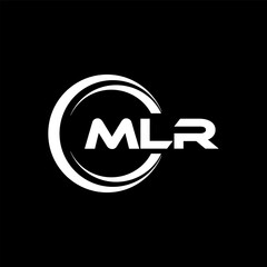 MLR letter logo design with black background in illustrator, cube logo, vector logo, modern alphabet font overlap style. calligraphy designs for logo, Poster, Invitation, etc.