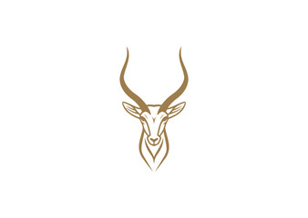 Antelope head logo design vector icon flat illustration