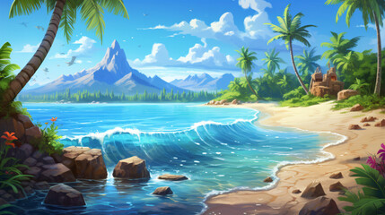 Beautiful summer beach background design. 