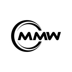 MMW letter logo design with white background in illustrator, cube logo, vector logo, modern alphabet font overlap style. calligraphy designs for logo, Poster, Invitation, etc.