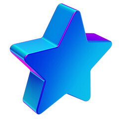 3D rendering Star holographic illustration