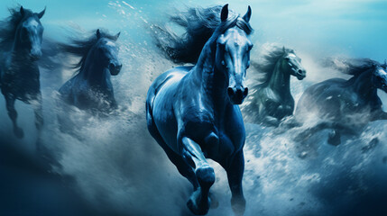 Blue horses 