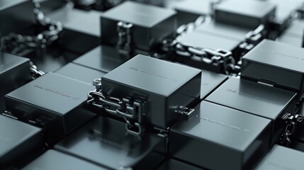 abstract realistic geometric blockchain technology background