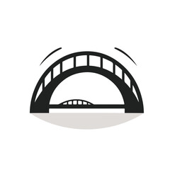 Bridge Logo Monochrome Design Style flat vector 