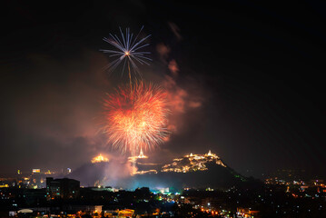 Fireworks annual festival at ancient place Phra Nakhon Khiri