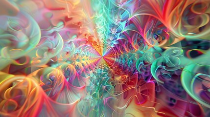 Fototapeta premium abstract vibrant fractal pattern futuristic technology background