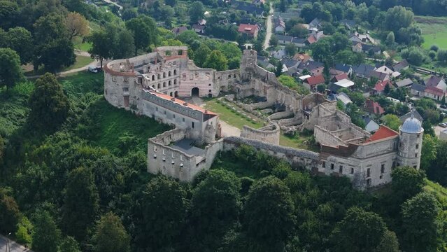Beautiful Landscape Castle Hill Janowiec Aerial View Poland