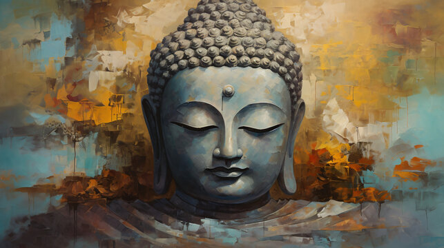 Buddha statue Oil Painting ..