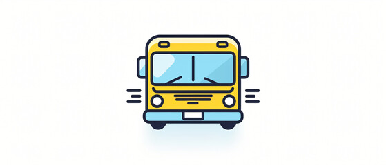 Bus front thin line vector icon