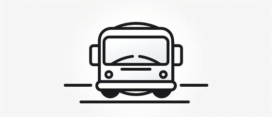 Bus front thin line vector icon