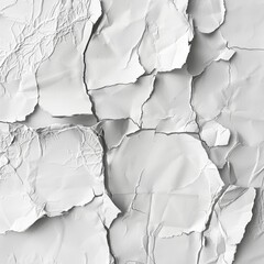 crumpled torn textured white paper for any design and as a background