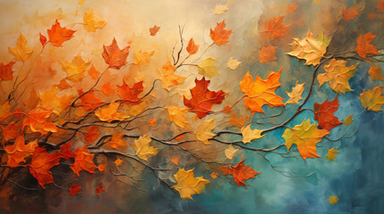 Captivating image of autumn colored paint splatters 