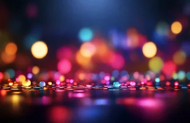 Deurstickers Sparkling gemstones and colorful light patterns © WONWEL