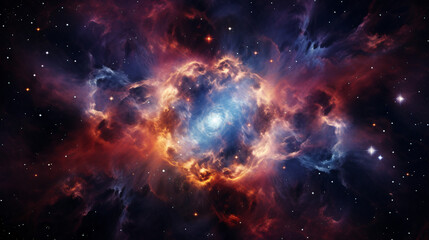 Fototapeta na wymiar Celestial Kaleidoscope Redux Nebulaic Hues 