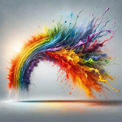 beautiful rainbow- rainbow paint exploding