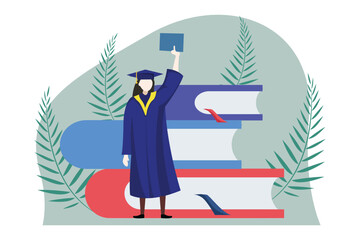 Graduation Day Flat Design Illustration