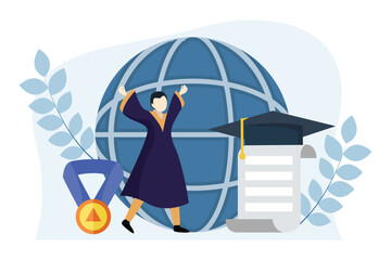 Graduation Day Flat Design Illustration