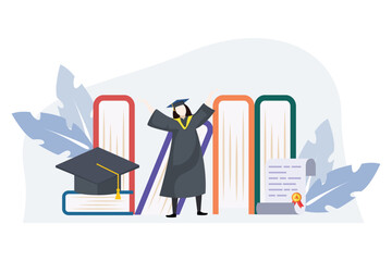 Graduation Day Flat Design Illustration