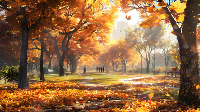 Autumnal Garden -  Colors of Autumn - Created by AI 