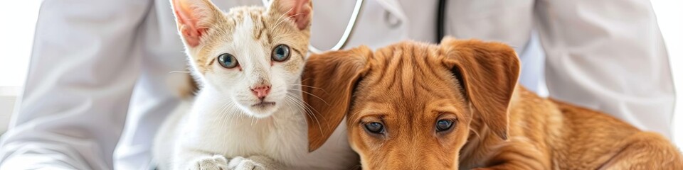 examines health. injured pet. veterinary clinic. generative ai