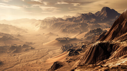 Naklejka premium landschaft, natur, berg, himmel, sonnenaufgang, panorama, Hintergrund, desktop, braune Töne, deko, landscape, nature, mountain, sky, sunrise, panorama, background, desktop, brown tones, deco,