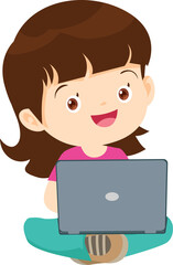 child use gadget Mobile and laptop