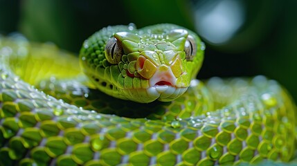 Fototapeta premium dangerous green snake