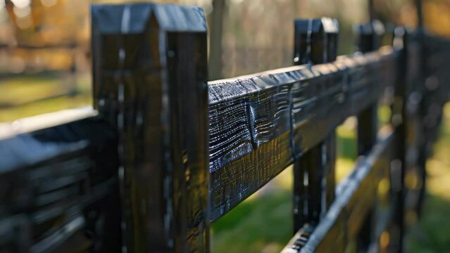Close up of a new fence. 4k video animation
