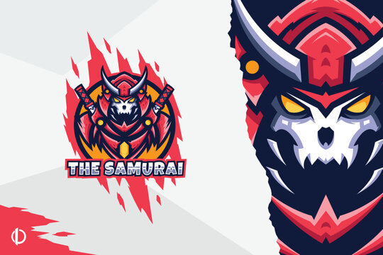 Modern Samurai design, Mascot & Esports Design, All elements in this template are fully editable, Vector design.
